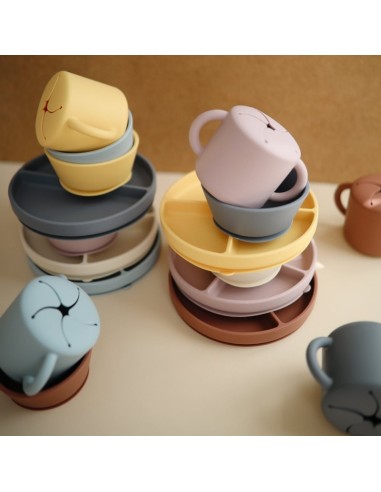 Plato ventosa-compartimentos solid powder blue