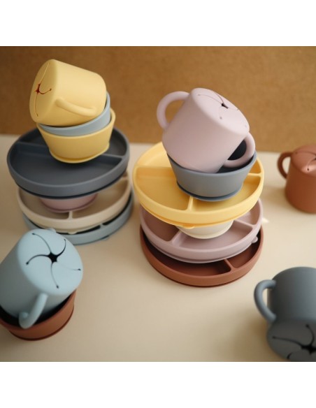 Plato ventosa-compartimentos solid powder blue