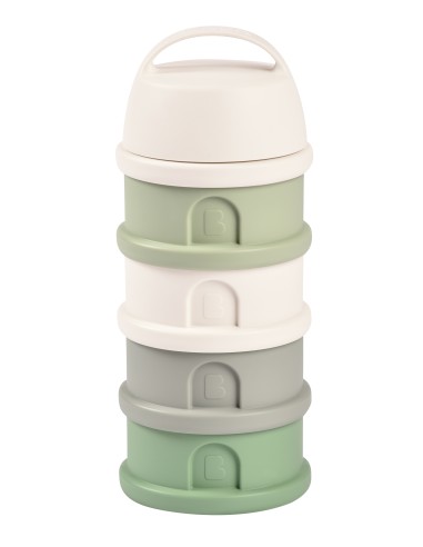 Caja dosificadora 4 compartimentos - verde/algodón