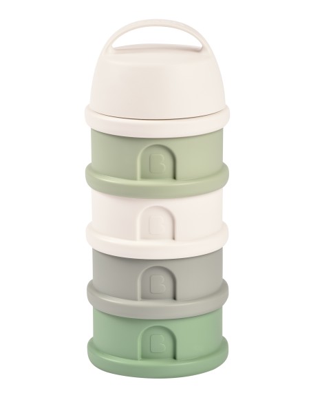 Caja dosificadora 4 compartimentos - verde/algodón