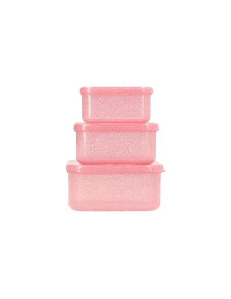 Pack 3 cajas almuerzo glitter gloss
