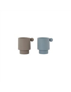 Pack 2 tazas silicona blue-clay