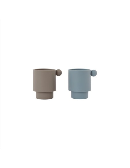 Pack 2 tazas silicona blue-clay