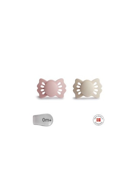 Pack 2 chupetes silicona lucky cream/blush 0+