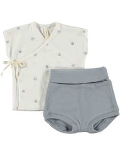 Conjunto manga corta+culotte smile sun iceblue