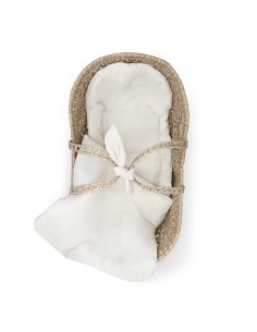 Mini capazo vestido muñecas ivory powder