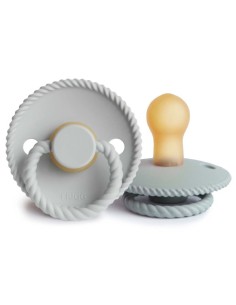 Pack 2 chupetes block latex rope french gray/silver gray 0+