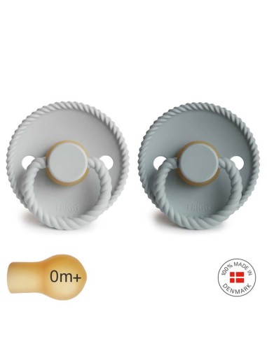 Pack 2 chupetes block latex rope french gray/silver gray 0+