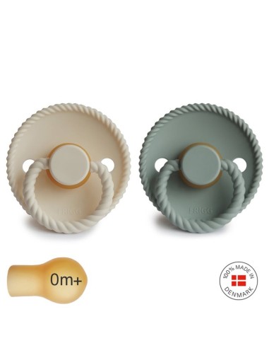 Pack 2 chupetes block latex rope sage/cream 0+