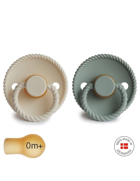 Pack 2 chupetes block latex rope sage/cream 0+