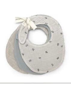 Set 3 baberos apricot