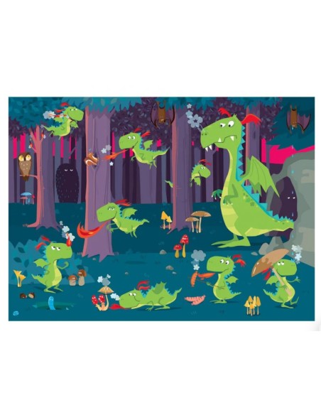 Libro + puzzle: Dragones en el bosque