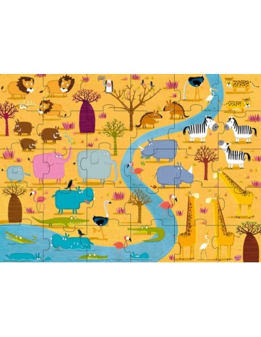 Libro + puzzle: Animales de África