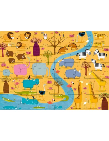 Libro + puzzle: Animales de África