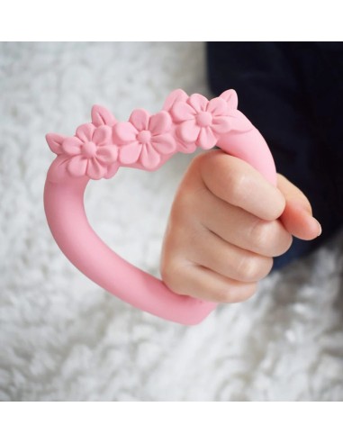 Mordedor corazón rosa