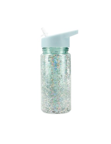 Botella glitter stars turquesa
