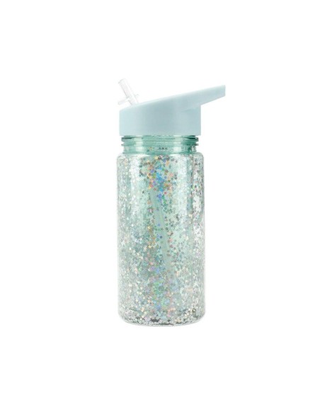Botella glitter stars turquesa