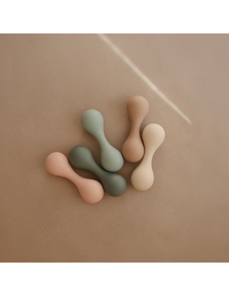 Sonajero silicona bebé solid blush