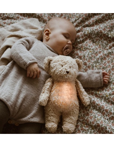 Peluche luz-sonido oso orgánico sand natur