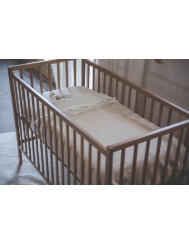 Sábana encimera de cuna Ruffle warm white