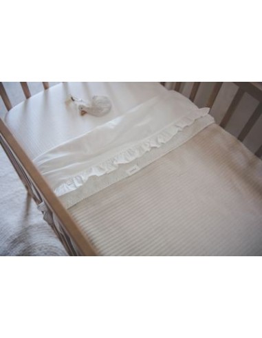 Sábana encimera de cuna Ruffle warm white