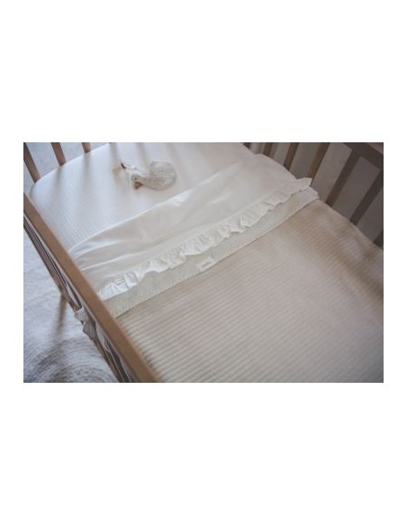 Sábana encimera de cuna Ruffle warm white