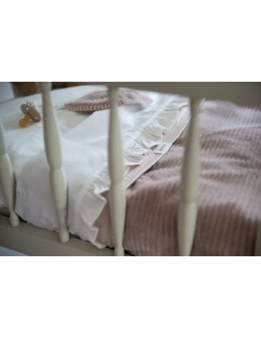 Sábana encimera de cuna Ruffle warm white