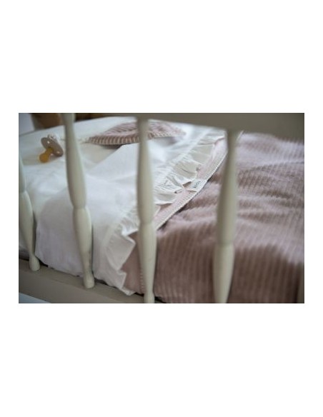 Sábana encimera de cuna Ruffle warm white