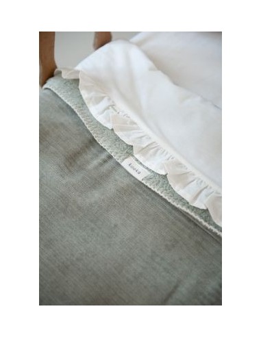 Sábana encimera de cuna Ruffle warm white