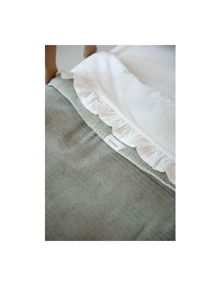 Sábana encimera de cuna Ruffle warm white