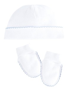 Pack gorro y manoplas celeste 2