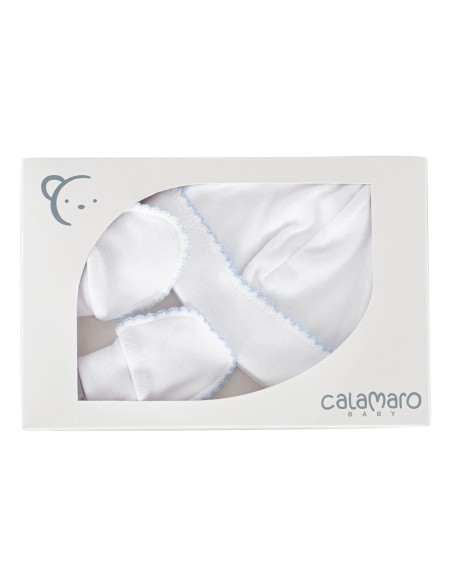 Pack gorro y manoplas celeste