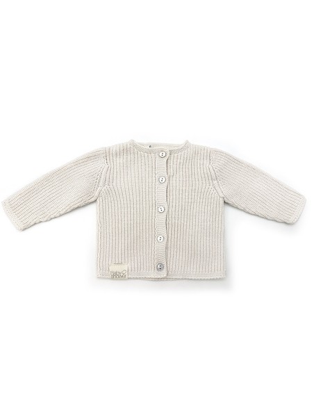 Chaqueta tricot canalé ivory