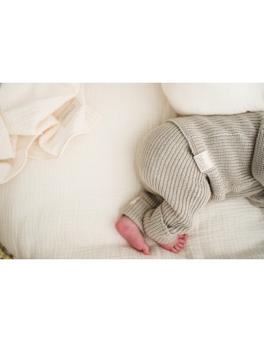 Pantalón bebé canalé ivory