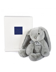 Peluche conejo preppy chic gris perla