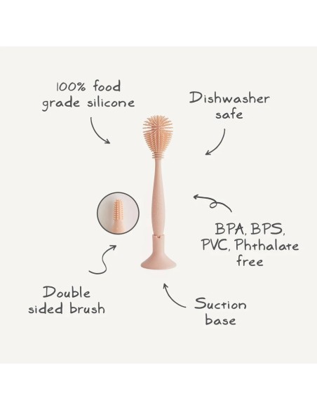 Cepillo de silicona para biberón solid blush
