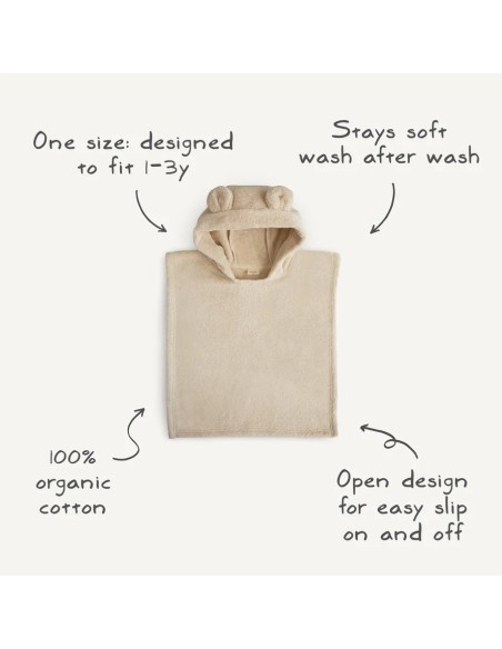 Toalla poncho bear fog moss