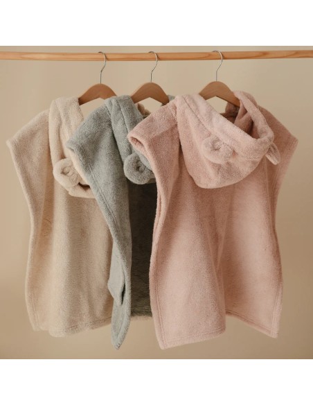 Toalla poncho bear fog blush