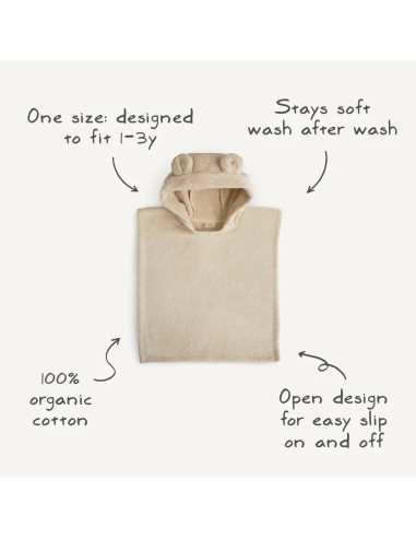 Toalla poncho bear fog blush