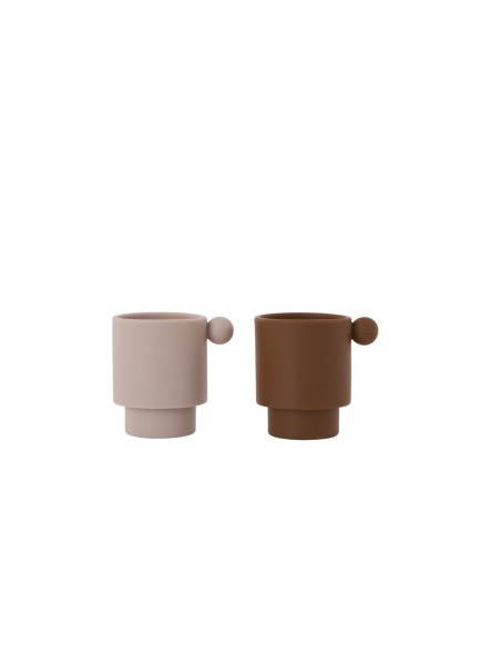 Pack 2 tazas silicona caramel/rose