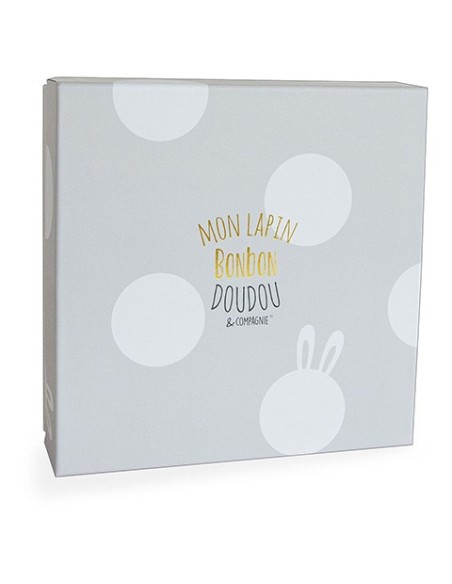 Doudou conejito bonbon taupe