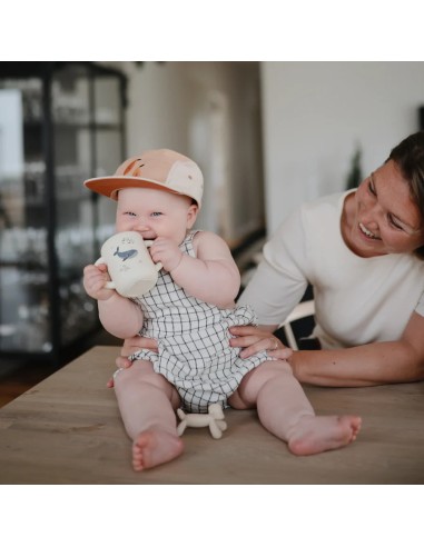Taza didáctica+pajita silicona print whales