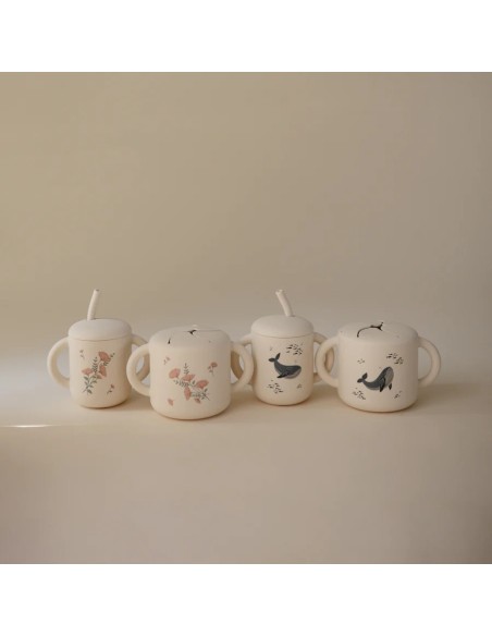 Taza para snack silicona print whales