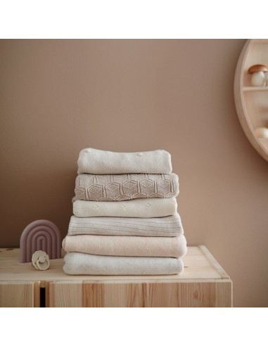 Manta algodón m. pointelle ivory