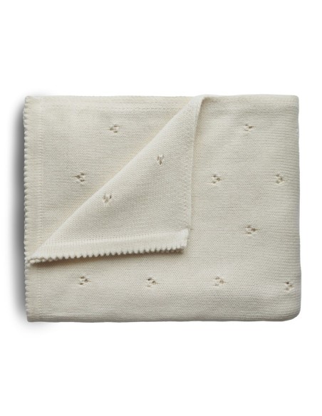 Manta algodón m. pointelle ivory