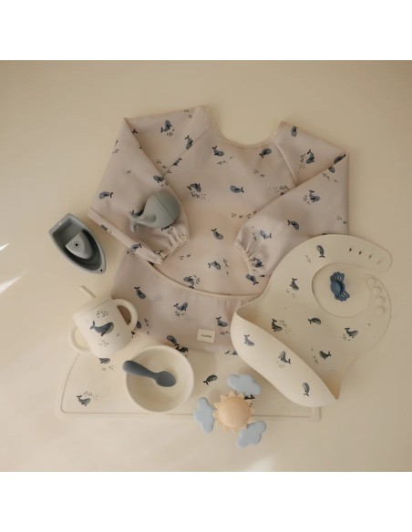 Babero con mangas solid whales