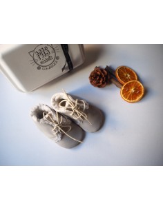 Botita bebé peluche beige