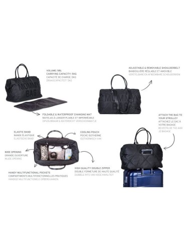 Mommy bag puffered black