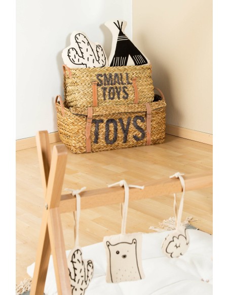 Set 2 cestas de almacenaje ratán