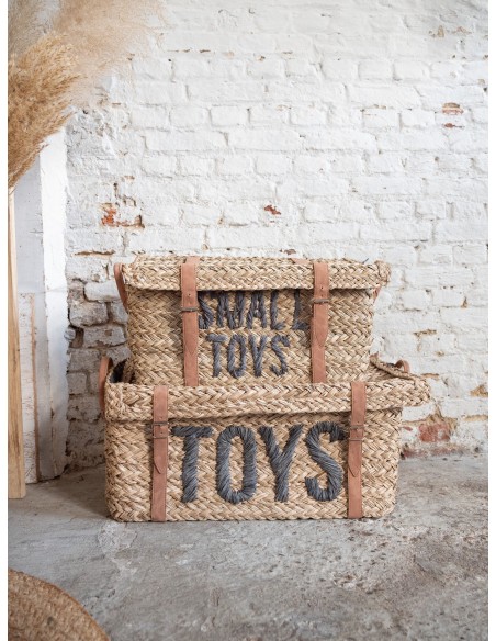 Set 2 cestas de almacenaje ratán